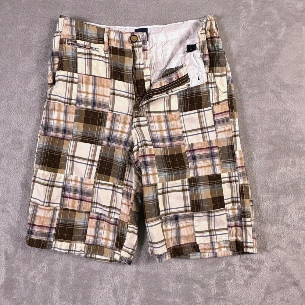 Gap Madras Patchwork Plaid Shorts Youth 14 Preppy Coastal Cotton Y2K‎ Summer
